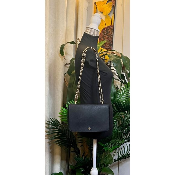 Tory Burch Black Leather Emerson Shoulder Bag/Crossbody - Picture 11 of 11